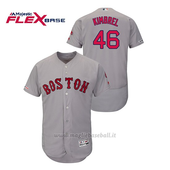 Maglia Baseball Uomo Boston Red Sox Craig Kimbrel 150th Aniversario Patch Autentico Flex Base Grigio